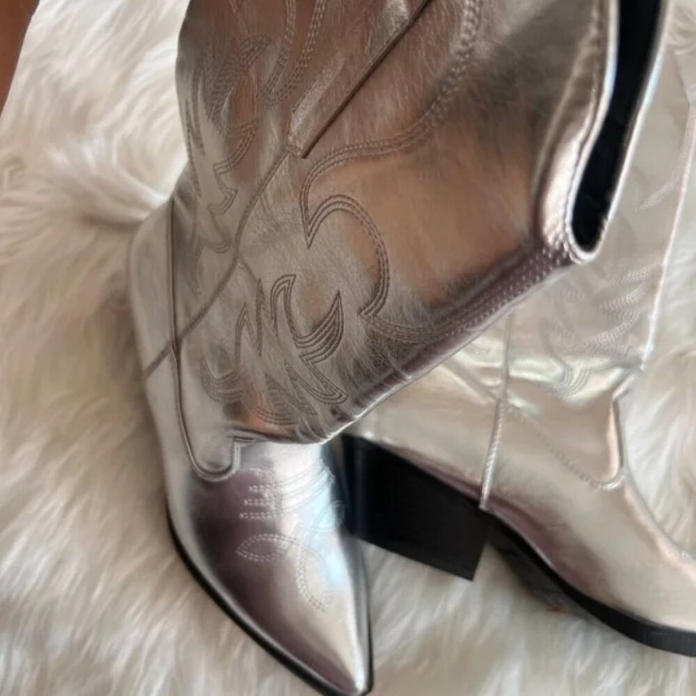 Primark Silver Cowgirl Boots - Picture 2 of 2